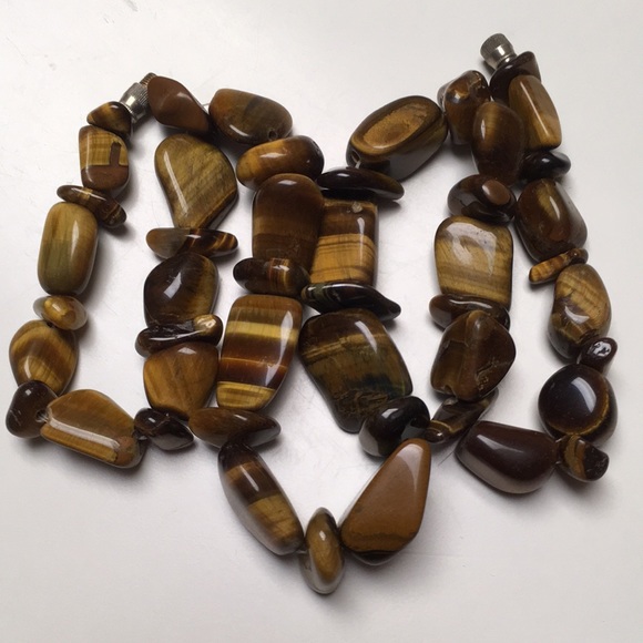 Tiger Eye Stone Beaded Necklace - Picture 2 of 6